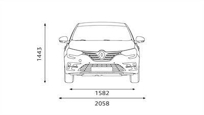 Megane Sedan front end dimensions