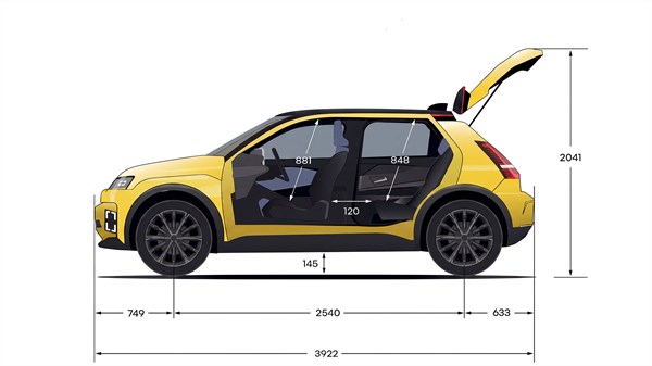 Dimensions hauteur - Renault 5 E-Tech électrique