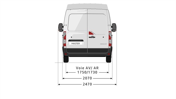 MASTER Z.E. rear view dimensions 