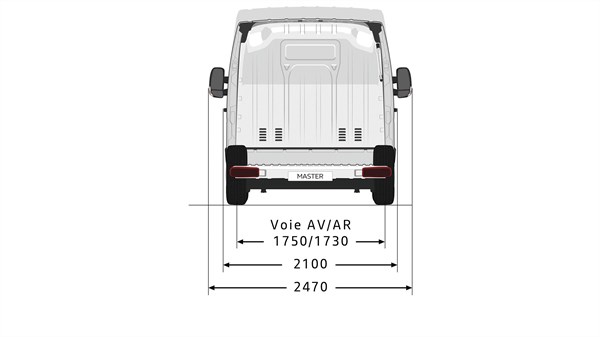 MASTER Z.E. dimensions rear view