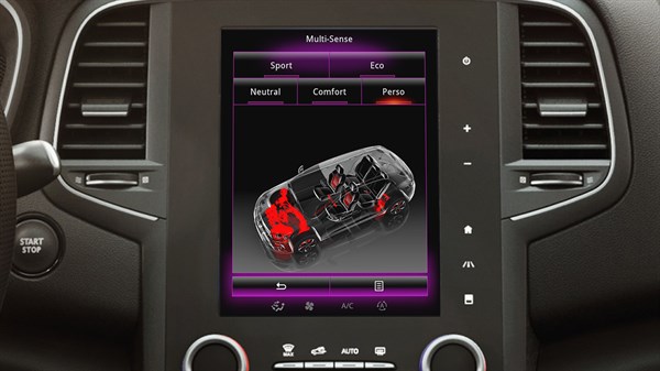 Renault MEGANE - Technologie MULTI-SENSE paramétrable via l'écran tactile R-LINK 2